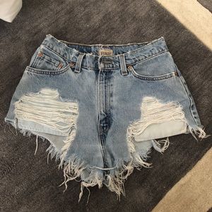 LF high waisted denim shorts